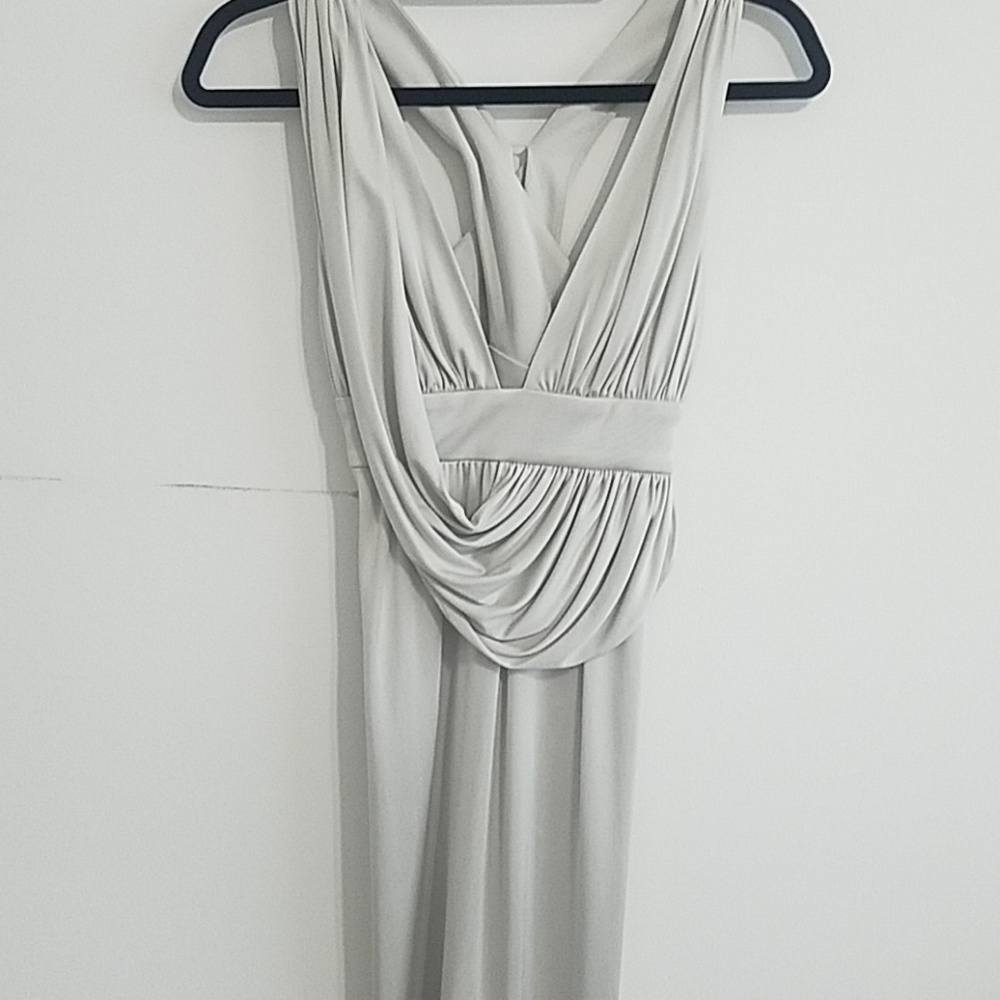 SILVER SILK DRESS